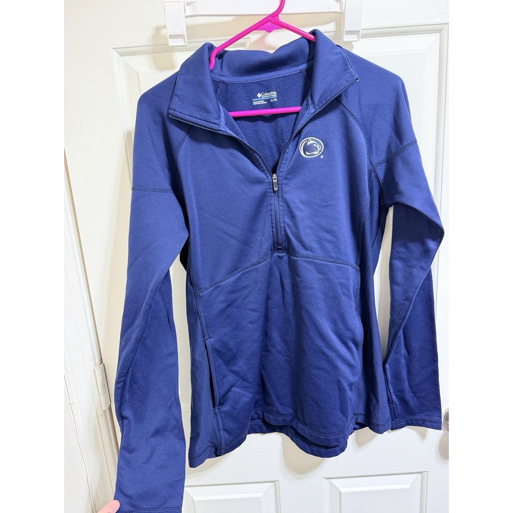 Penn State Nittany Lions Jacket X-Large Columbia Navy Blue Quarter Zip Pullover